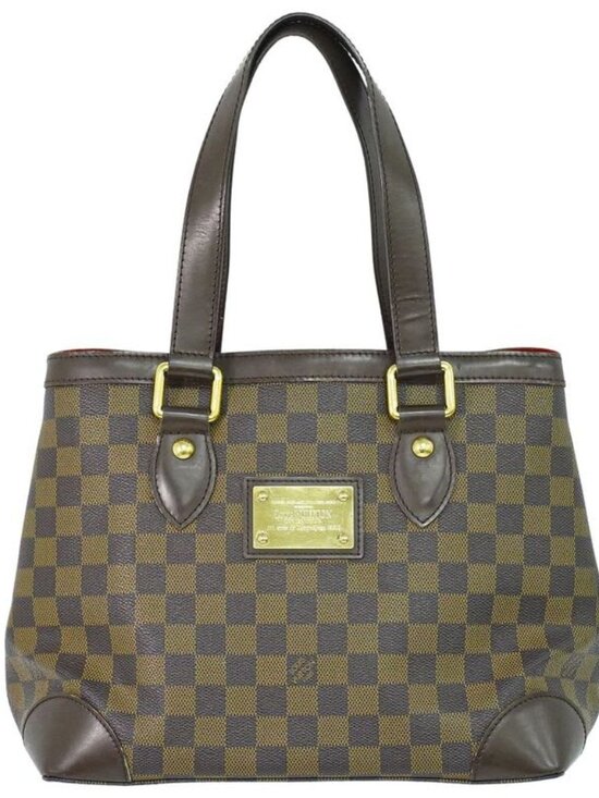 Louis Vuitton Hampstead PM Damier Ebene Tote Bag Handbag Brown